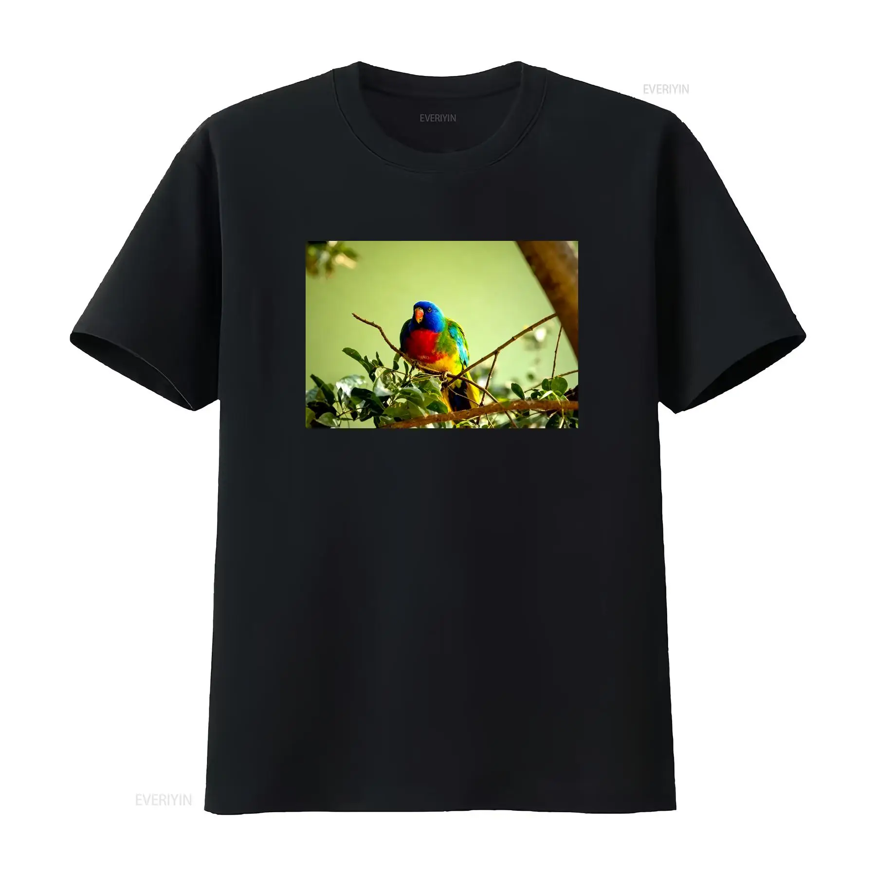 Vintage Fashion Australia - オーストラリア製の赤い胸の開いたオウム柄Tシャツ S～5XL ヴィンテージ風ウォッシュ加工 メンズ ストレッチ素材 カジュアルトップス