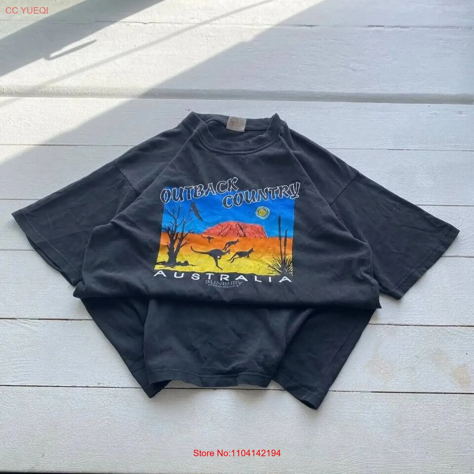 Vintage Fashion Australia - 90年代オーストラリア バンブリー ウェスタンアウトバックカントリー Tシャツ メンズ ブラック