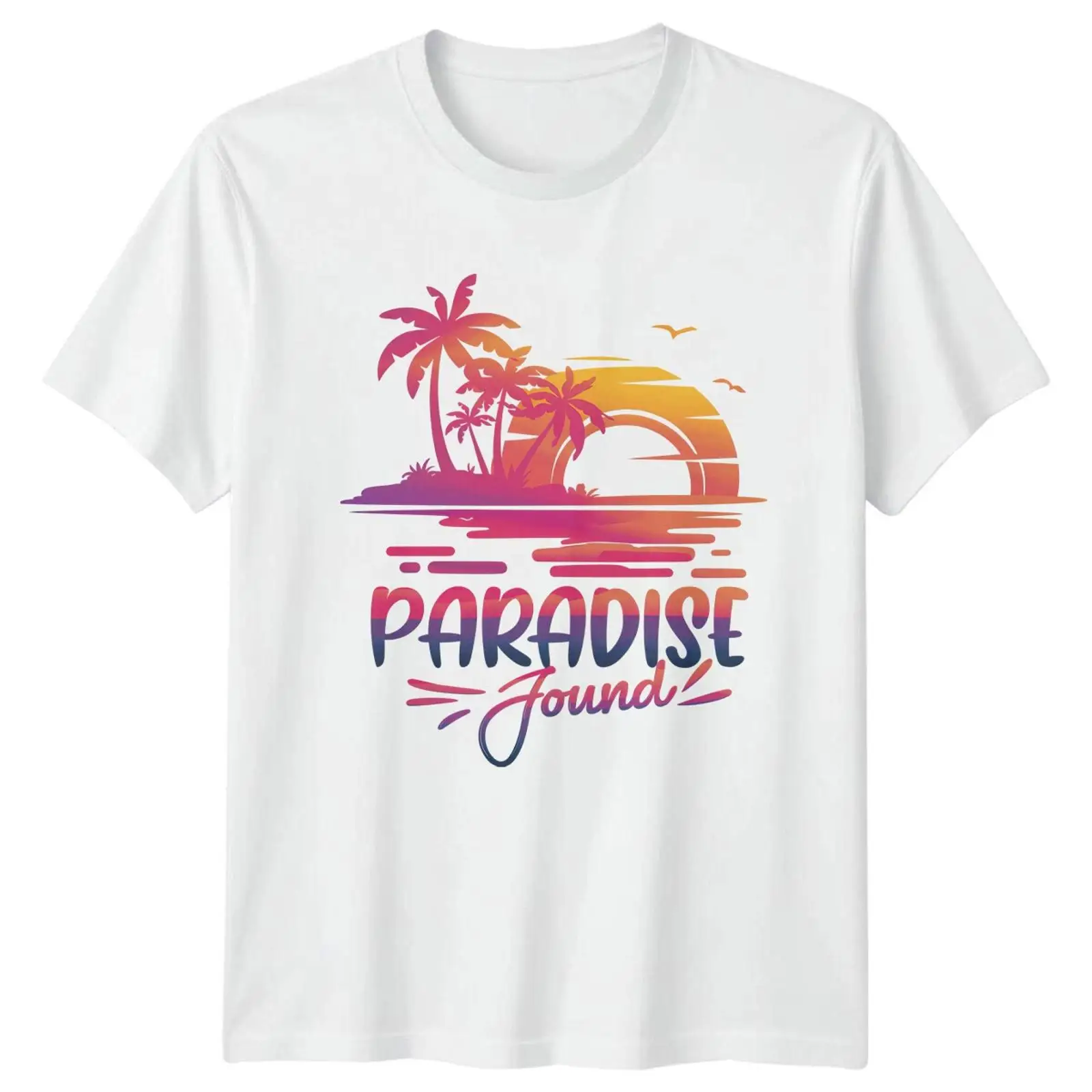Vintage Fashion Herren - パラダイス・ファウンド・ビーチ・トラベル メンズTシャツ レディースグラフィックトップス 画像1/4 ヴィンテージウォッシュ ファッション