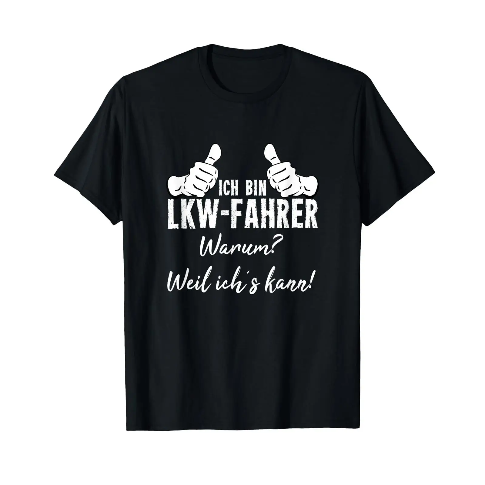 Vintage Fashion Ads - スポンサー広告入りTシャツ（ドイツ語「Ich Bin Lkw Driver Warum Weil