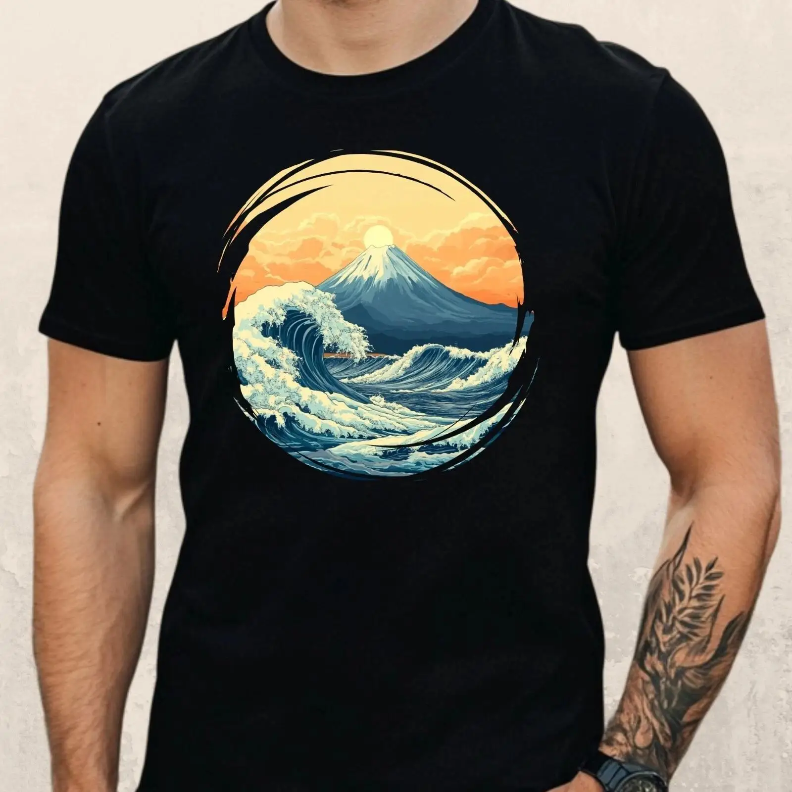 Vintage Fashion Herren - ヘレン Tシャツ 富士山モチーフ コットン サイズ XS～5XL