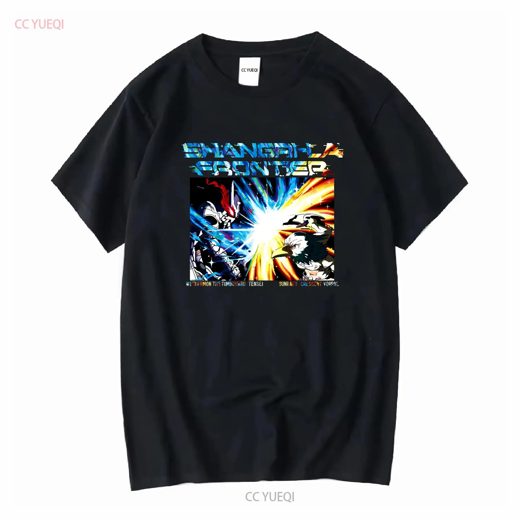 Vintage Fashion In Japan - シャングリラフロンティア Tシャツ VS グレイブキーパー Weatheremon 日本限定新しいヴィンテージウォッシュユニセックスファッションソフトストリート