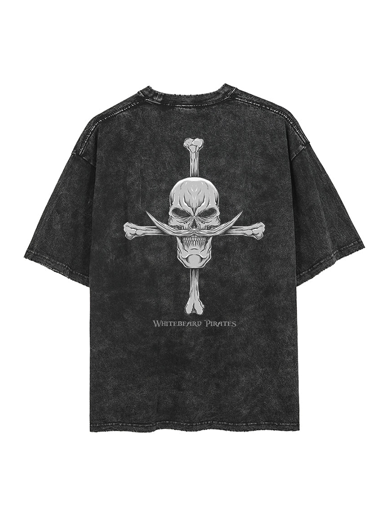 Vintage Fashion In Japan - ワンピースヴィンテージ白ひげ海賊団グラフィック両面 Tシャツメンズ 2026 夏のファッションオーバーサイズストリートトップ原宿 Y2K 服