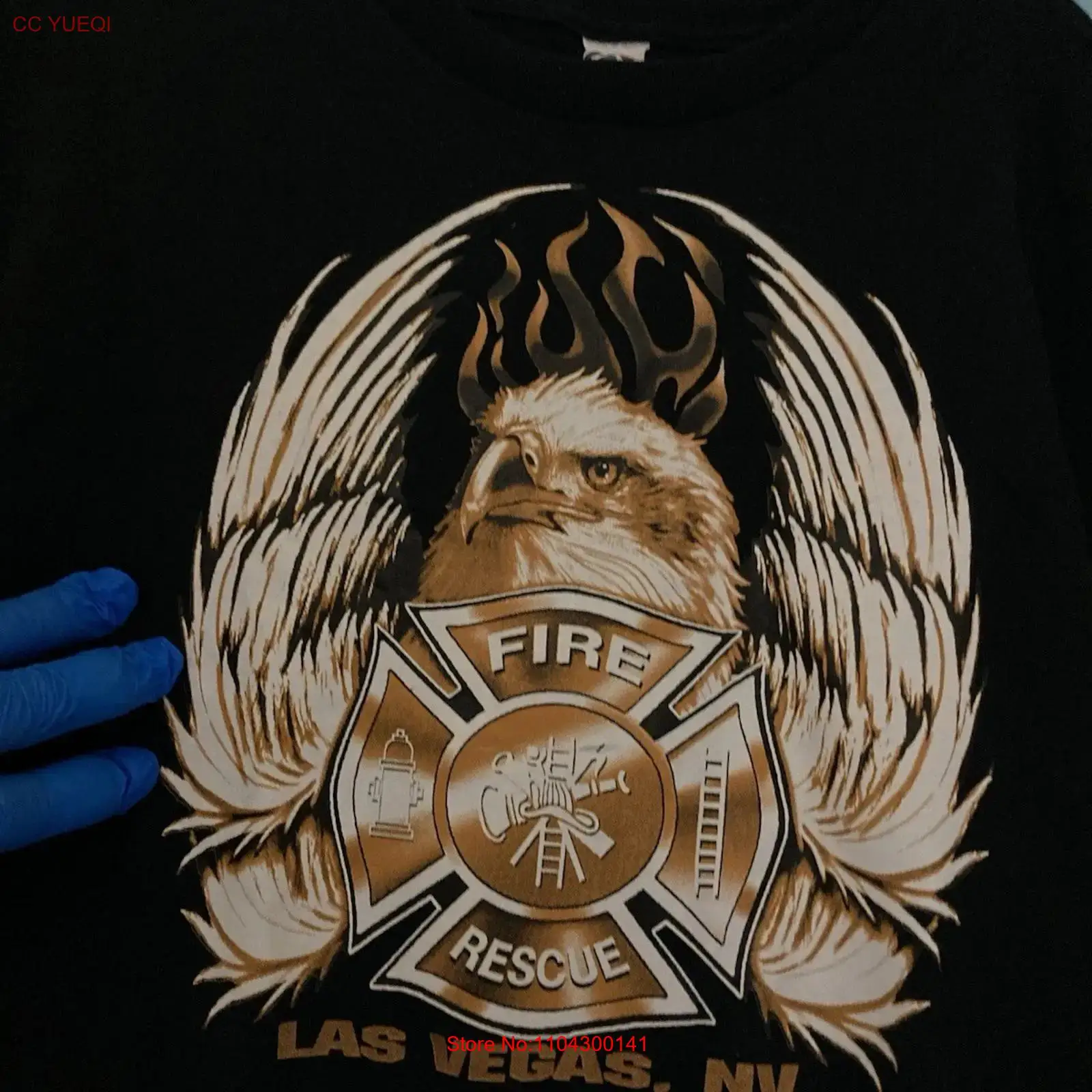 Vintage Fashion Las Vegas - ラスベガス消防救助隊 Tシャツ XL ブラック 中古 美品