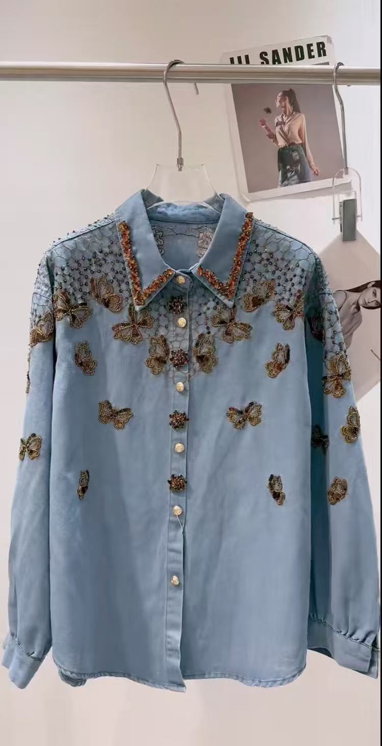Vintage Fashion Trends 2026 - ラグジュアリースタイルデニムジャケット レディース ルーズカジュアルファッションシャツ 2026年新作トレンド 長袖ジーンズトップス アウタージーンズコートジャケット