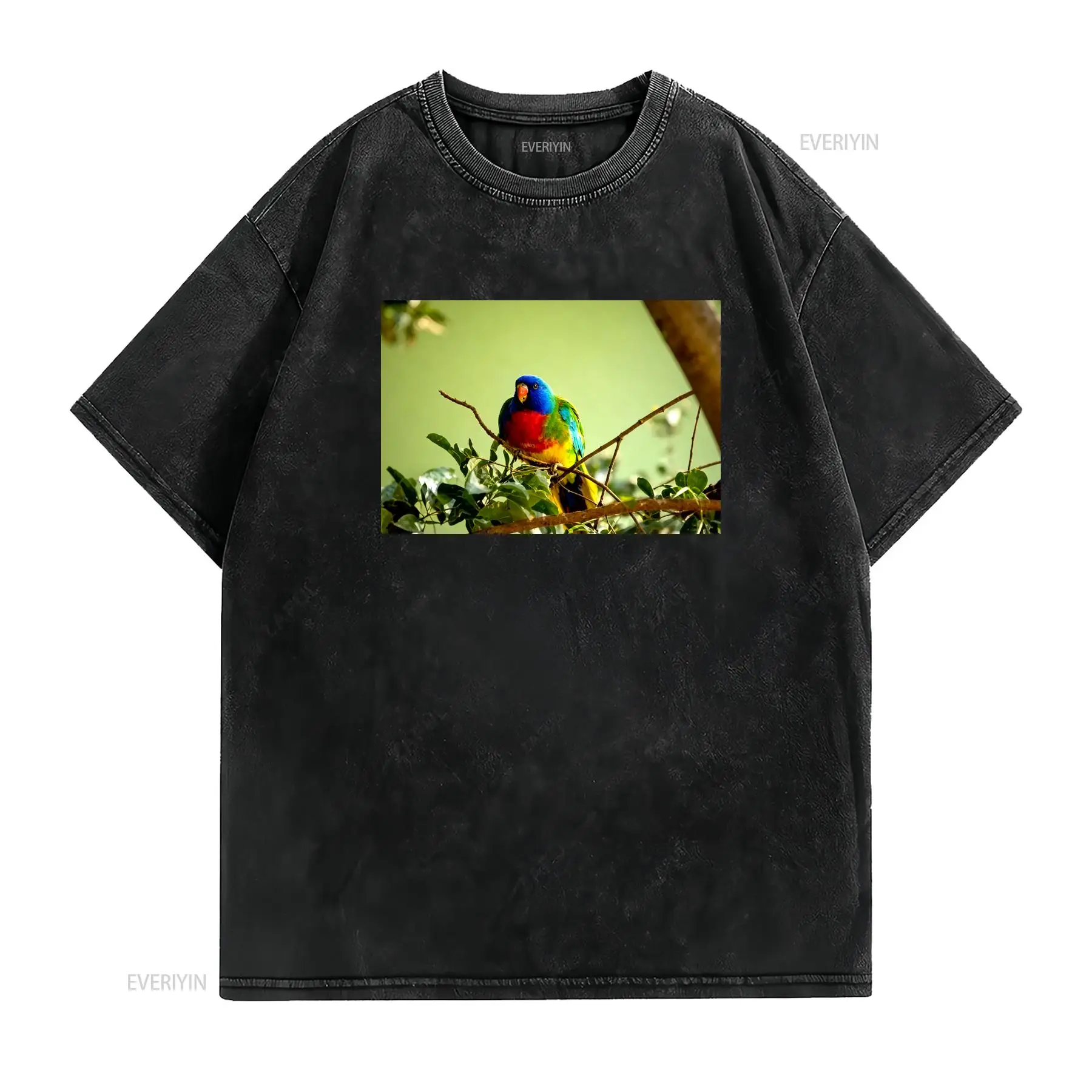 オーストラリア製の赤い胸の開いたオウム柄Tシャツ S～5XL - Vintage Fashion Australia のレビューと価格