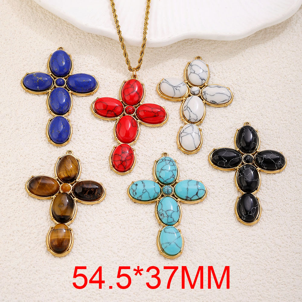 ステンレス製チャーム ヴィンテージ風大型クロスペンダントチャ - Vintage Fashion Jewelry のレビューと価格