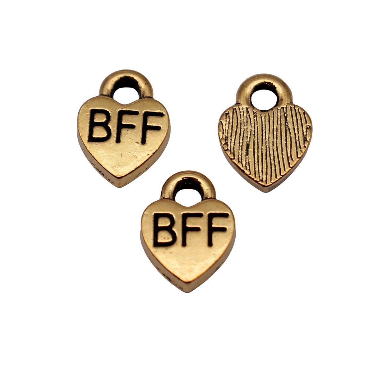 40 個 9.3x7mm アンティークゴールドカラー Bff - Vintage Fashion Labels のレビューと価格