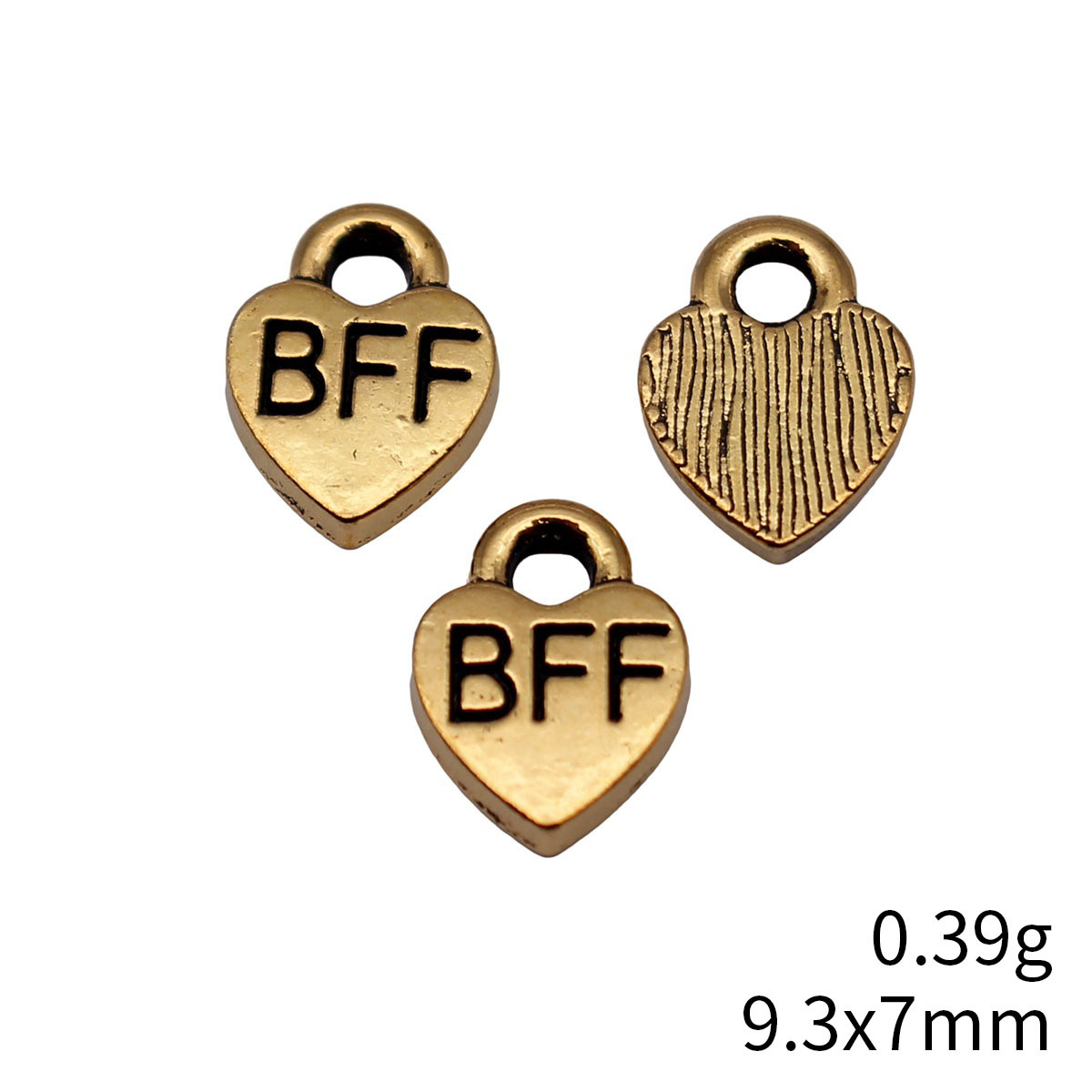 40 個 9.3x7mm アンティークゴールドカラー Bff - Vintage Fashion Labels のレビューと価格
