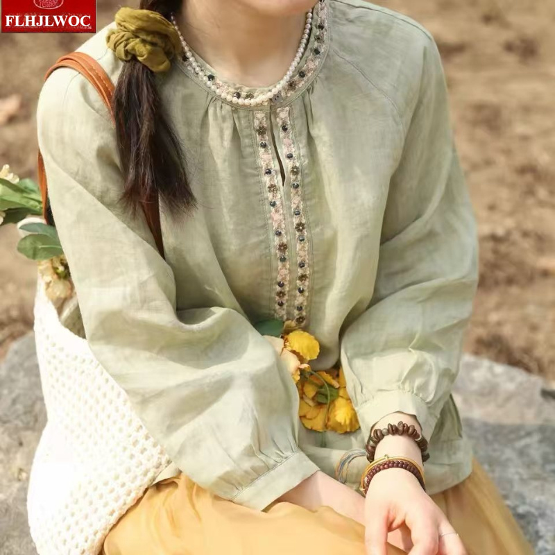 ビーズ付きトップスブラウス 新ファッション レディース 秋  - Vintage Fashion In Japan のレビューと価格
