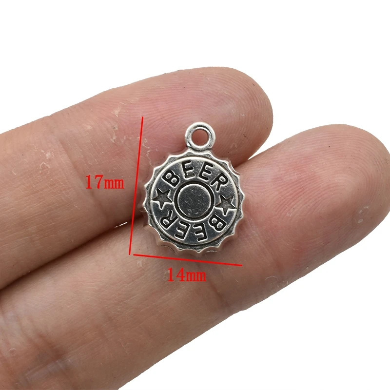 アンティークシルバーメッキビールキャップチャーム、DIYイヤ - Vintage Fashion Jewelry のレビューと価格
