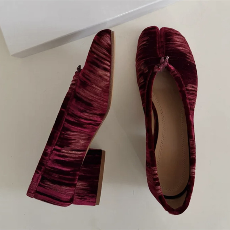 ファッションプリーツデザイナーフランネルスプリットトゥ女性用 - Vintage Fashion Ladies のレビューと価格