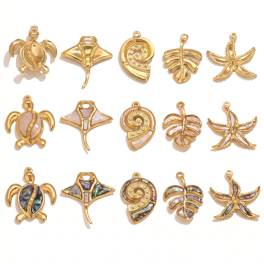 2 個エナメル海洋動物チャームカメ魚ヒトデレイペンダント D - Vintage Fashion Finds のレビューと価格