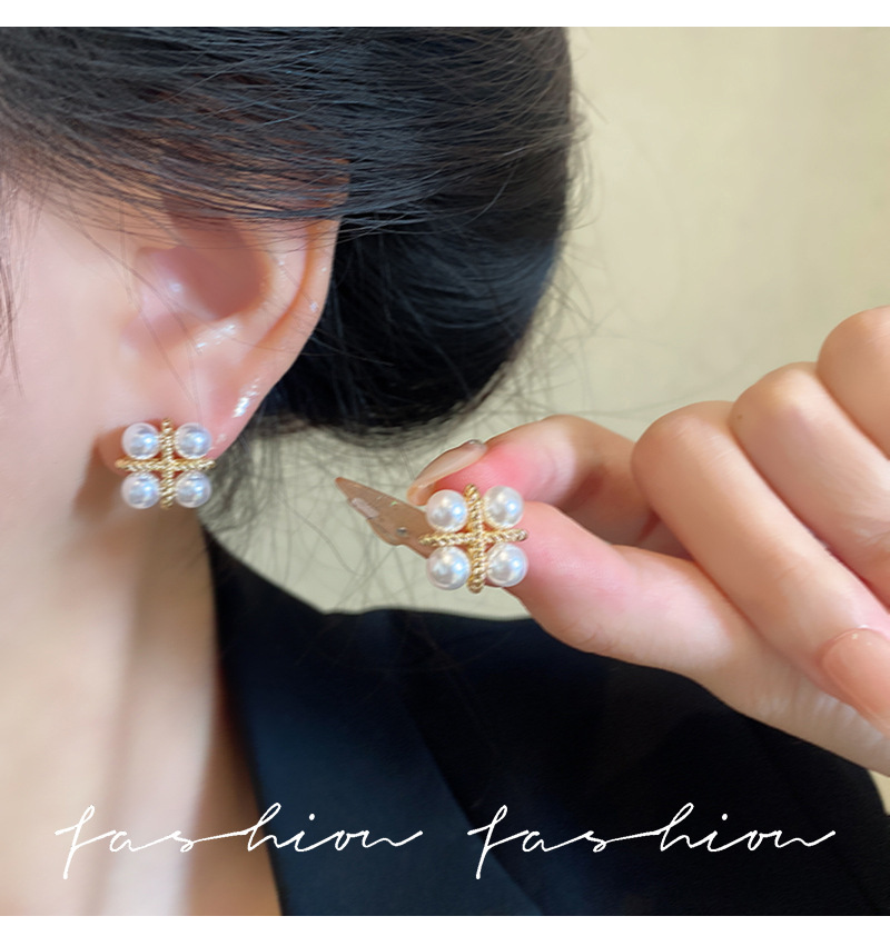 925シルバーニードル韓国ファッションクロスパールイヤリング - Vintage Fashion Trends 2026 のレビューと価格