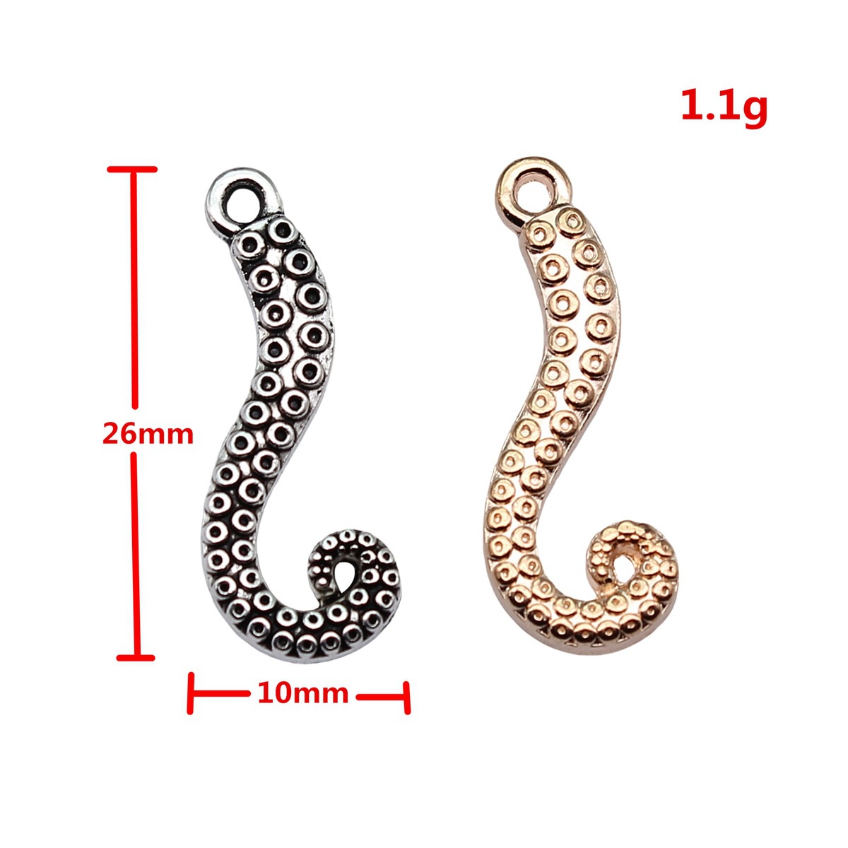 WYSIWYG 20個 26x10mm 4色 タコの足チャー - Vintage Fashion Jewelry のレビューと価格