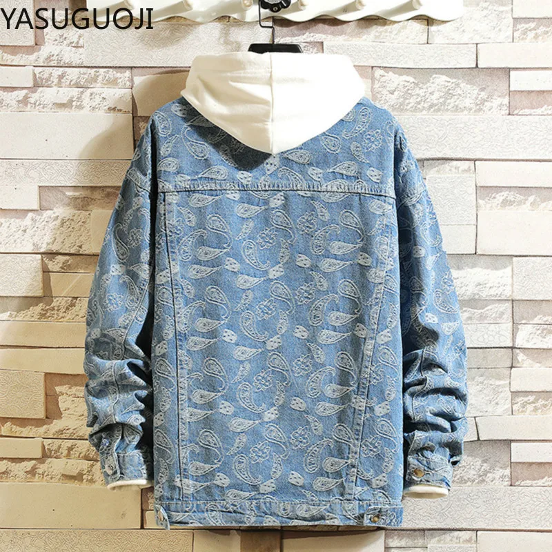 新 2025 春日本のヴィンテージプリントデニムジャケット男 - Vintage Fashion In Japan のレビューと価格