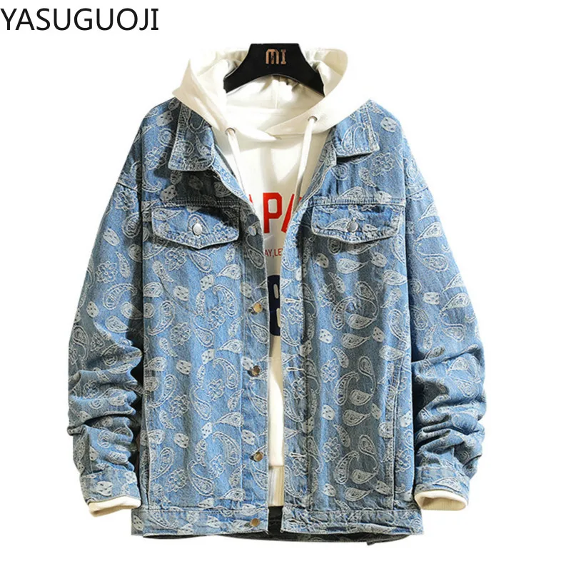 新 2025 春日本のヴィンテージプリントデニムジャケット男 - Vintage Fashion In Japan のレビューと価格