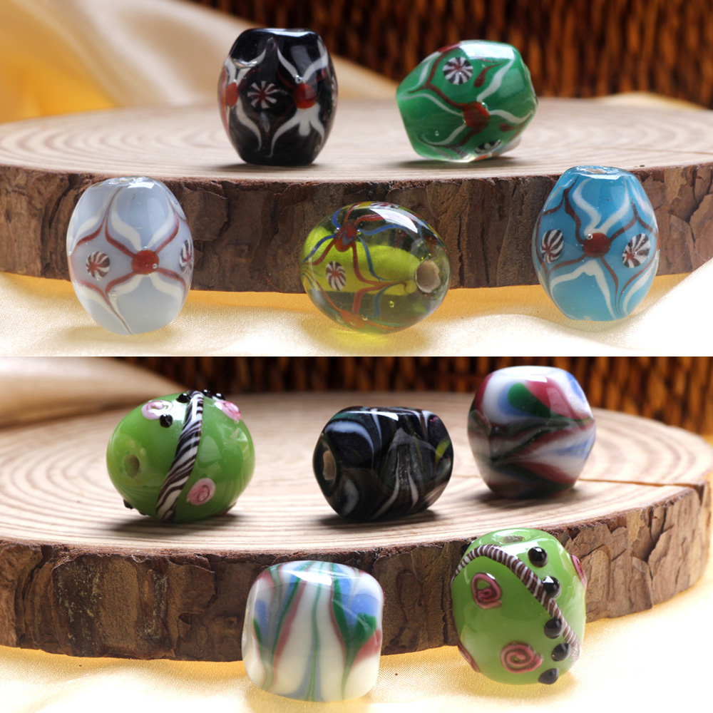 1PC 20 ミリメートル高レベル手作り楕円形ランプワークガ - Vintage Fashion Jewelry のレビューと価格