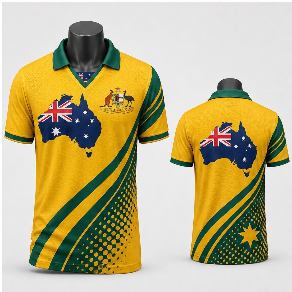 メンズオーストラリア装飾カンガルーエミュクレストセミポロVネ - Vintage Fashion Australia のレビューと価格